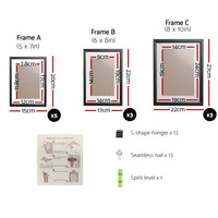 Photo Frames Art Holder 11PCS 5x7" 6x8" 8x10" Black