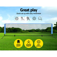 4m Badminton Tennis Net Portable Volleyball Kit Adjustable Height