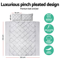 Giselle Bedding Quilt Cover Set Diamond Pinch Grey Queen