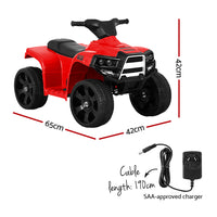 Kids Ride On ATV Quad Motorbike Car 4 Wheeler Electric Toys Battery Red