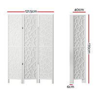 Clover Room Divider Screen Privacy Wood Dividers Stand 3 Panel White