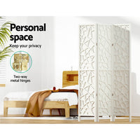 Clover Room Divider Screen Privacy Wood Dividers Stand 3 Panel White