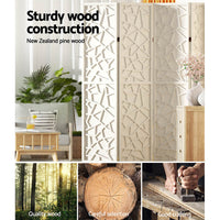 Clover Room Divider Screen Privacy Wood Dividers Stand 3 Panel White