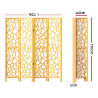 Clover Room Divider Screen Privacy Wood Dividers Stand 4 Panel Natural