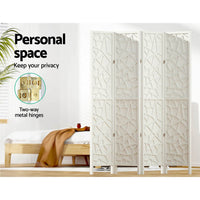 Clover Room Divider Screen Privacy Wood Dividers Stand 4 Panel White