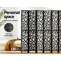 Clover Room Divider Screen Privacy Wood Dividers Stand 8 Panel Black