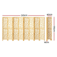 Clover Room Divider Screen Privacy Wood Dividers Stand 8 Panel Natural