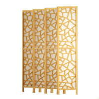 Clover Room Divider Screen Privacy Wood Dividers Stand 8 Panel Natural