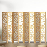 Clover Room Divider Screen Privacy Wood Dividers Stand 8 Panel Natural