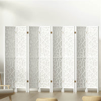 Clover Room Divider Screen Privacy Wood Dividers Stand 8 Panel White