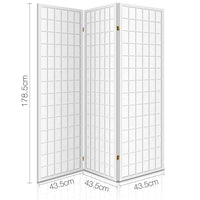 Room Divider Screen Wood Timber Dividers Fold Stand Wide White 3 Panel