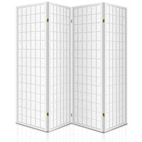 Room Divider Screen Wood Timber Dividers Fold Stand Wide White 4 Panel