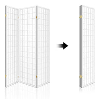 Room Divider Screen Wood Timber Dividers Fold Stand Wide White 4 Panel