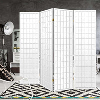 Room Divider Screen Wood Timber Dividers Fold Stand Wide White 4 Panel