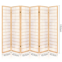 Room Divider Screen Wood Timber Dividers Fold Stand Wide Beige 6 Panel