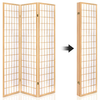 Room Divider Screen Wood Timber Dividers Fold Stand Wide Beige 6 Panel
