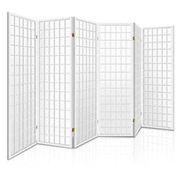 Room Divider Screen Wood Timber Dividers Fold Stand Wide White 6 Panel