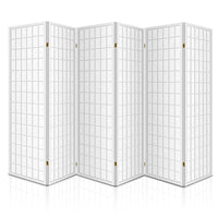Room Divider Screen Wood Timber Dividers Fold Stand Wide White 6 Panel