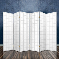Room Divider Screen Wood Timber Dividers Fold Stand Wide White 6 Panel