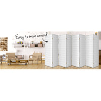 Room Divider Screen Wood Timber Dividers Fold Stand Wide White 8 Panel