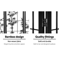 Room Divider Screen Privacy Dividers Pine Wood Stand Black White 4 Panel