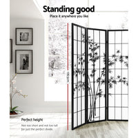 Room Divider Screen Privacy Dividers Pine Wood Stand Black White 8 Panel