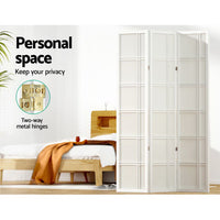 Room Divider Screen Privacy Wood Dividers Stand 3 Panel Nova White