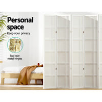 Room Divider Screen Privacy Wood Dividers Stand 8 Panel Nova White