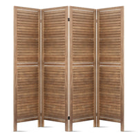 4 Panel Room Divider 160x170cm Screen Privacy Wood Foldable Stand Oak