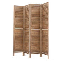 4 Panel Room Divider 160x170cm Screen Privacy Wood Foldable Stand Oak