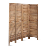 4 Panel Room Divider 160x170cm Screen Privacy Wood Foldable Stand Oak