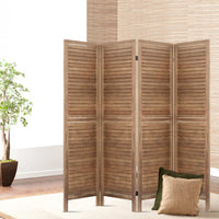 4 Panel Room Divider 160x170cm Screen Privacy Wood Foldable Stand Oak