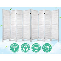 Room Divider Screen 8 Panel Privacy Wood Dividers Stand Bed Timber White