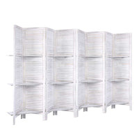 Room Divider Screen 8 Panel Privacy Foldable Dividers Timber Stand Shelf