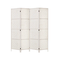 4 Panel Room Divider Screen Privacy Timber Foldable Dividers Stand White