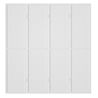4 Panel Room Divider Screen 164x170cm Pegboard White