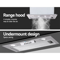 Range Hood Rangehood Undermount Built In Stainless Steel Canopy 52cm 520mm