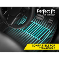 Car Rubber Floor Mats Compatible for Tesla Model 3 Front Rear