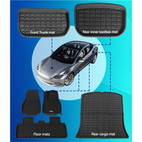 Car Rubber Floor Trunk Toolbox Cargo Mats for Tesla Model Y 2021-2023