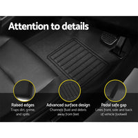 Car Rubber Floor Mats Compatible For Toyota Hilux Dual Cab 2015-2022