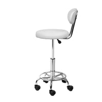 Salon Stool Swivel Chair Backrest White