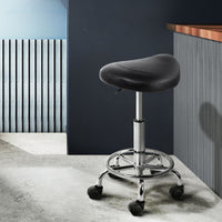 Salon Stool Saddle Swivel Chair Black