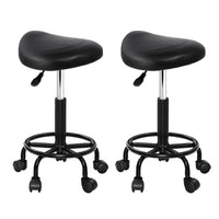 2x Salon Stool Saddle Swivel Chair