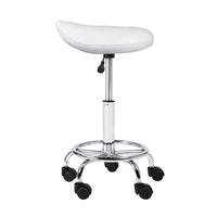 Salon Stool Saddle Swivel Chair White