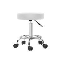 Salon Stool Round Swivel Chair White