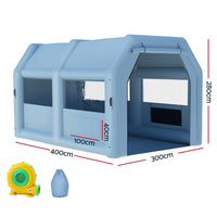Inflatable Spray Booth 4X3M Car Paint Tent Filter System Blower