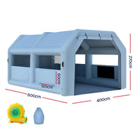 Inflatable Spray Booth 6X4M Car Paint Tent Filter System Blower