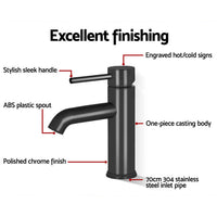 Cefito Bathroom Basin Mixer Tap Round Brass Faucet Vanity Laundry Black