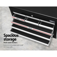 10-Drawer Tool Box Chest Cabinet Garage Storage Toolbox Black Silver