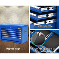 9 Drawer Mechanic Tool Box Cabinet Storage - Blue